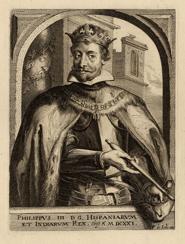 afbeelding van prent Philippus III D.G. Hispaniarum et Indiarum Rex van P. de Jode II (Adel, )
