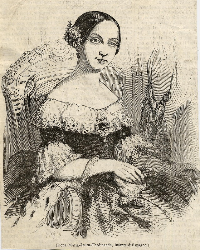afbeelding van prent Dona Maria-Luisa-Ferdinanda, infante d´Espagne van nn (Adel, Vrouwen,)