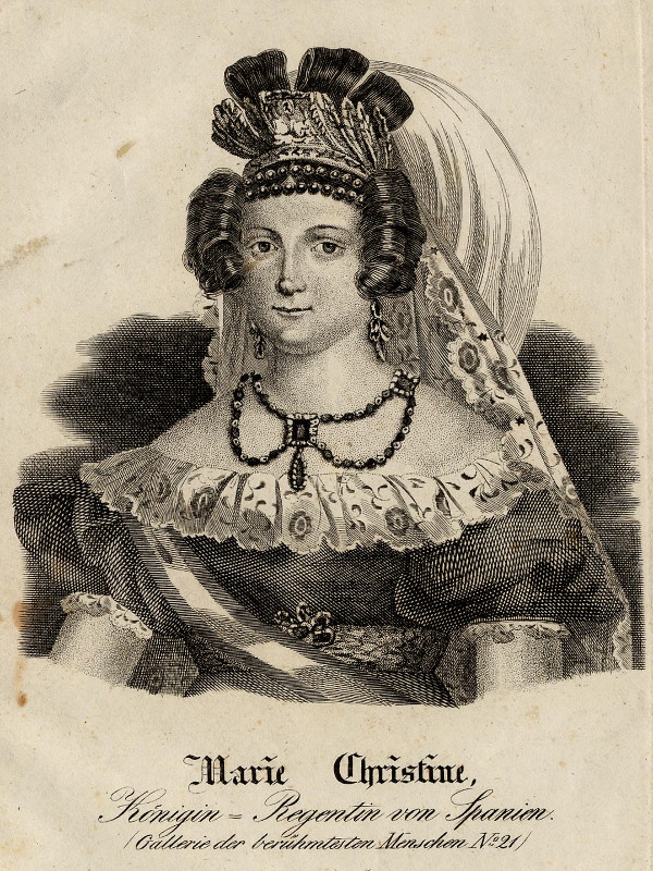 afbeelding van prent Marie Christine Königin-Regentin von Spanien van nn (Adel, Vrouwen,)