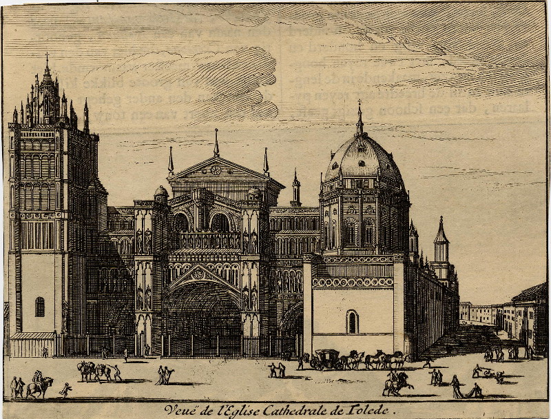 afbeelding van prent Veue de l´Eglise Cathedrale de Tolede van Pieter van der Aa (Toledo)