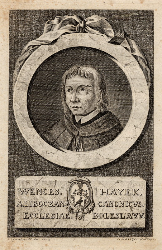 afbeelding van prent Wences Hayek a Liboczan Canonicus Ecclesiae Boleslavu van J. Kleinhardt, J. Baltzer