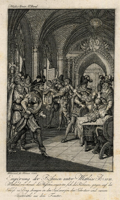 afbeelding van prent Empörung der Böhmen unter Mathias van J.C. Weinrauch