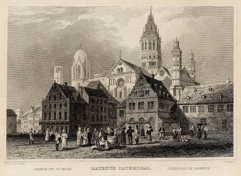 afbeelding van prent Mayence Cathedral van W. Tombleson, J. Carter (Mainz)