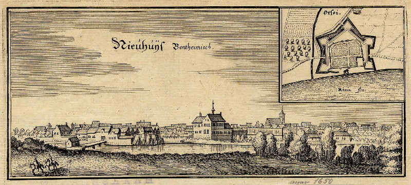 afbeelding van prent Nieuhuijs Bentheimisch van M. Merian (Neuenhaus)
