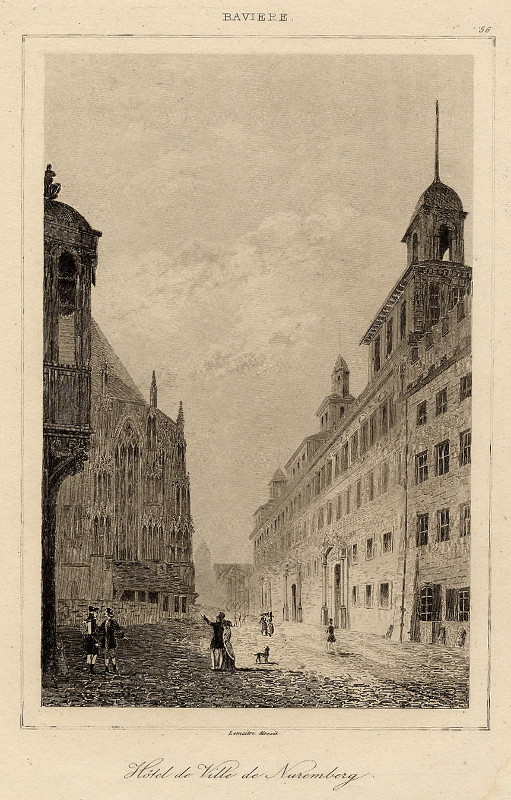 afbeelding van prent Hotel de Ville de Nuremberg van Lemaitre (Neurenberg, Nuremberg)
