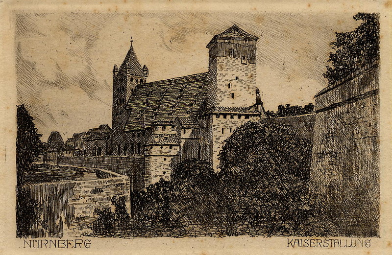 afbeelding van prent Nürnberg Kaiserstallung van F. Jander (Neurenberg, Nuremberg)