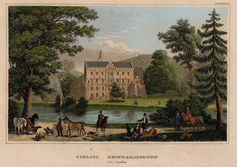 afbeelding van prent Schloss Reinhardsbrunn van nn (Gotha)