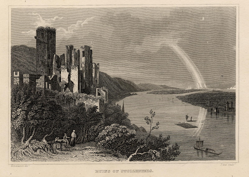 afbeelding van prent Ruins of Stolzenfels van W. Tombleson, J. Cox (Koblenz)