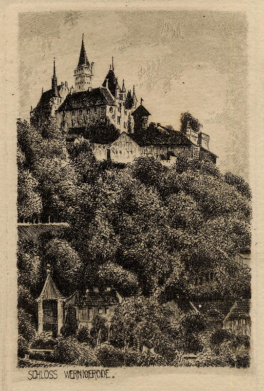 afbeelding van prent Schloss Wernigerode van nn (Wernigerode)