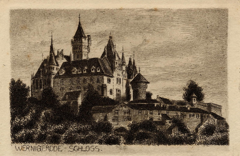 afbeelding van prent Wernigerode, Schloss van nn (Wernigerode)