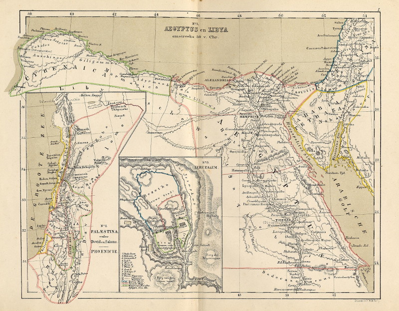 afbeelding van kaart Aegyptus en Libya omstreeks 30 v.Chr. van P.W.M. Trap