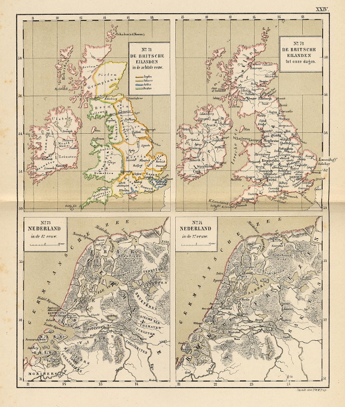 afbeelding van kaart De Britsche Eilanden; Nederland van P.W.M. Trap
