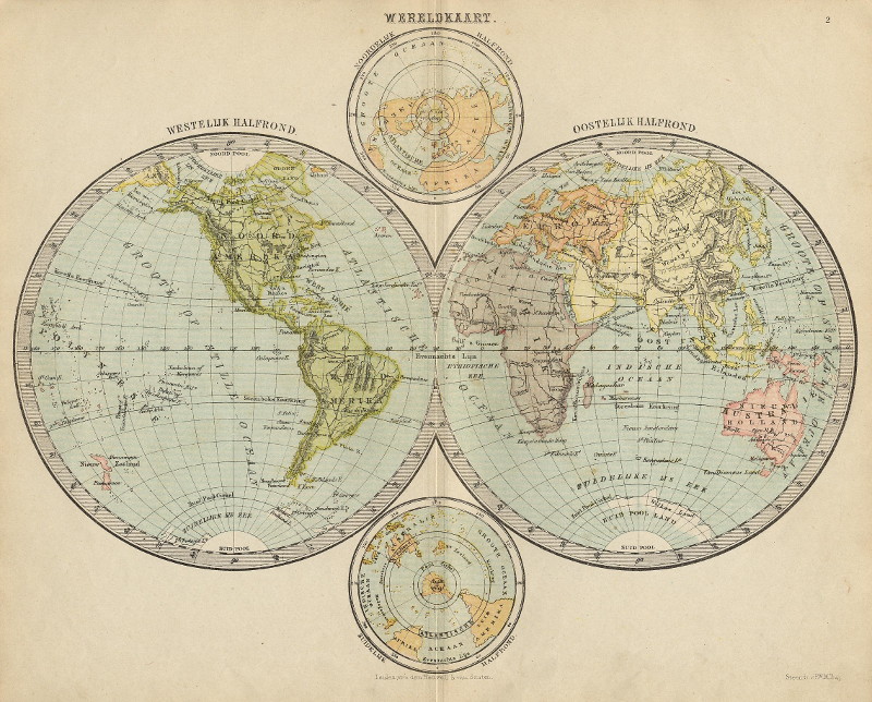 afbeelding van kaart Wereldkaart van P.W.M. Trap