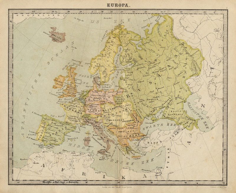 afbeelding van kaart Europa van P.W.M. Trap