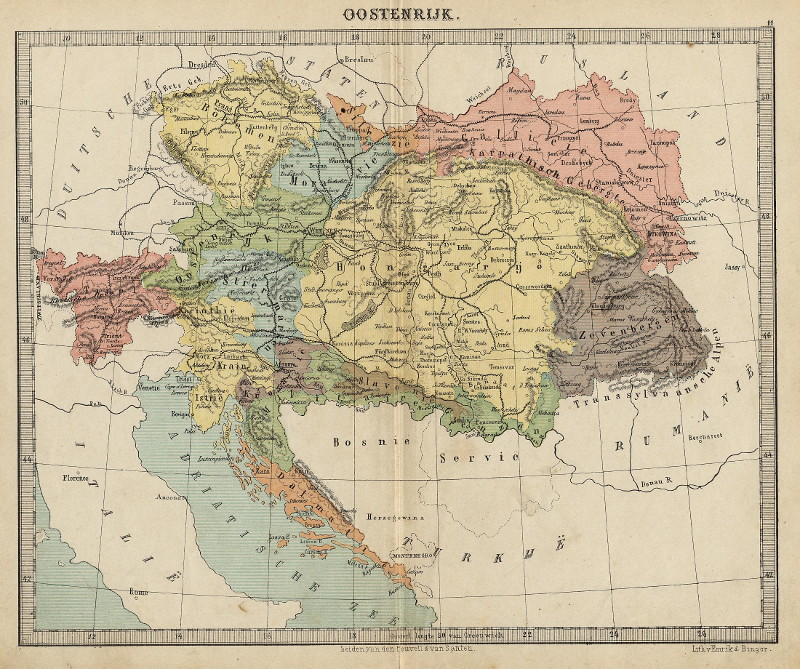 afbeelding van kaart Oostenrijk van Emrik & Binger