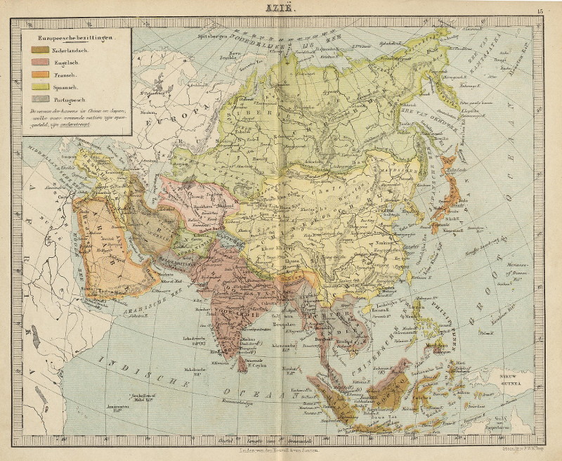 afbeelding van kaart Azië van P.W.M. Trap