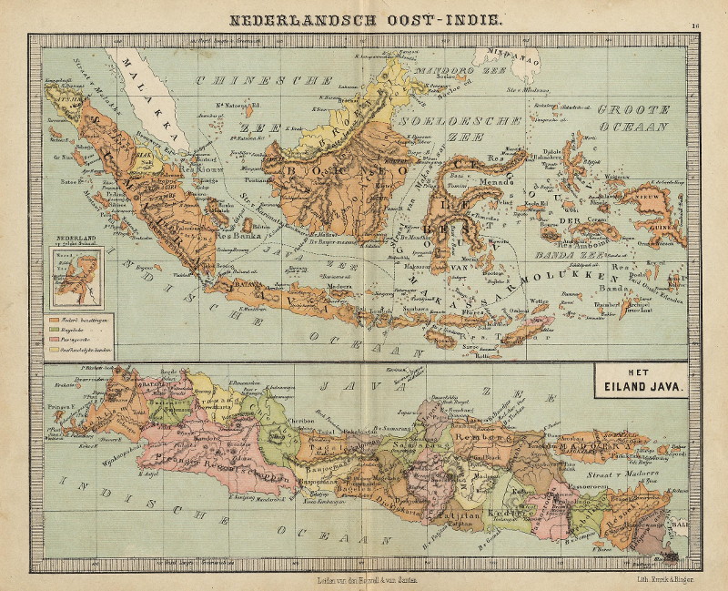 afbeelding van kaart Nederlandsch Oost-Indie; Het eiland Java van Emrik & Binger