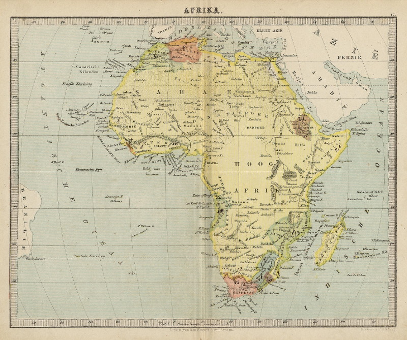 afbeelding van kaart Afrika van P.W.M. Trap