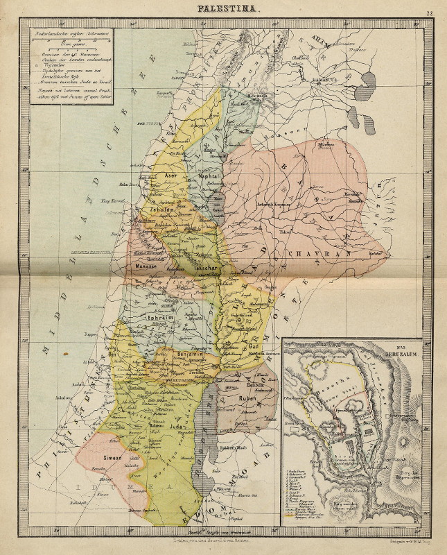 afbeelding van kaart Palestina van P.W.M. Trap