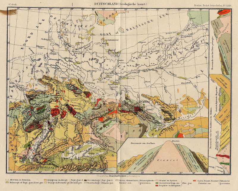afbeelding van kaart Duitschland (Geologische kaart) van F. Bruins