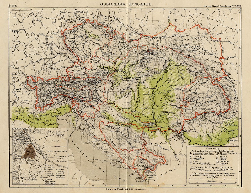 afbeelding van kaart Oostenrijk-Hongarije van F. Bruins