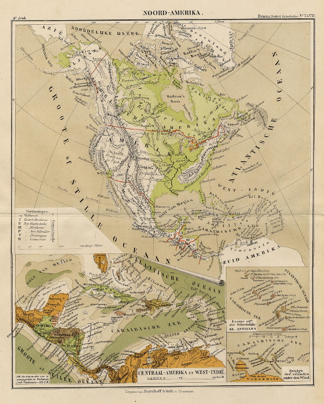 afbeelding van kaart Noord-Amerika van F. Bruins