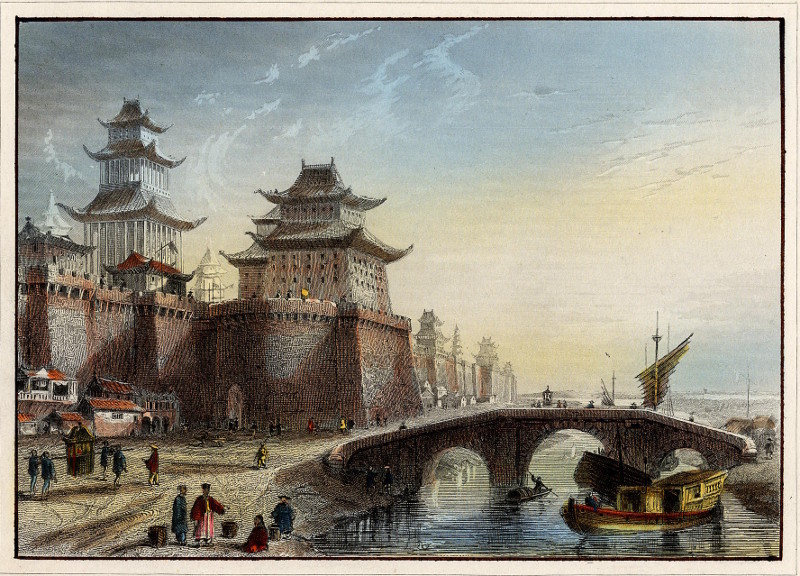 afbeelding van prent Porte de Pekin (Chine) van Lechard (Beijing)