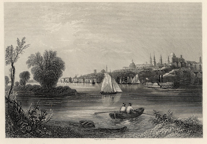 afbeelding van prent View of Albany van D.G. Thompson (Albany)