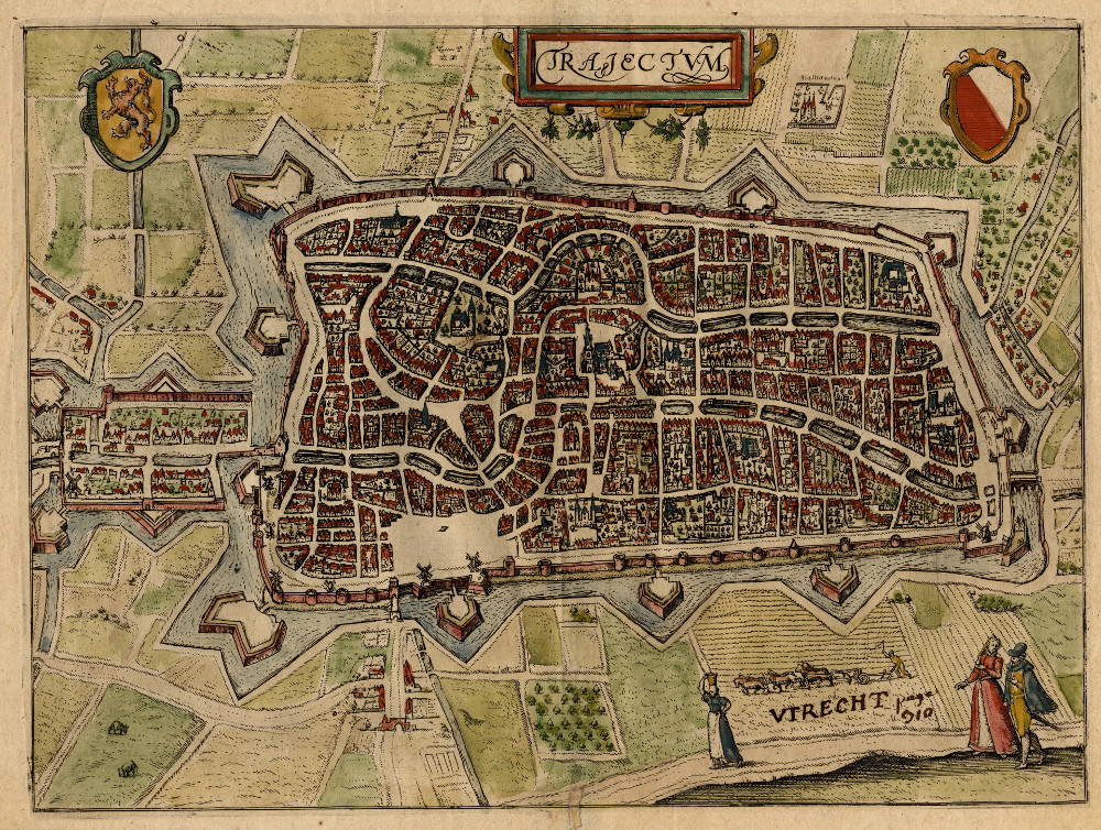 afbeelding van plattegrond Trajectum van L. Guicciardini (Utrecht)