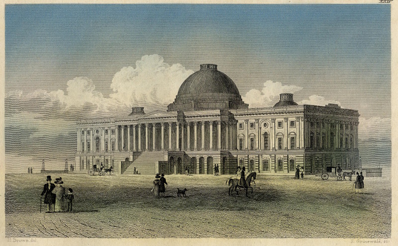 afbeelding van prent Das Capitol in Washington van H. Brown, E. Grunewald (Washington)