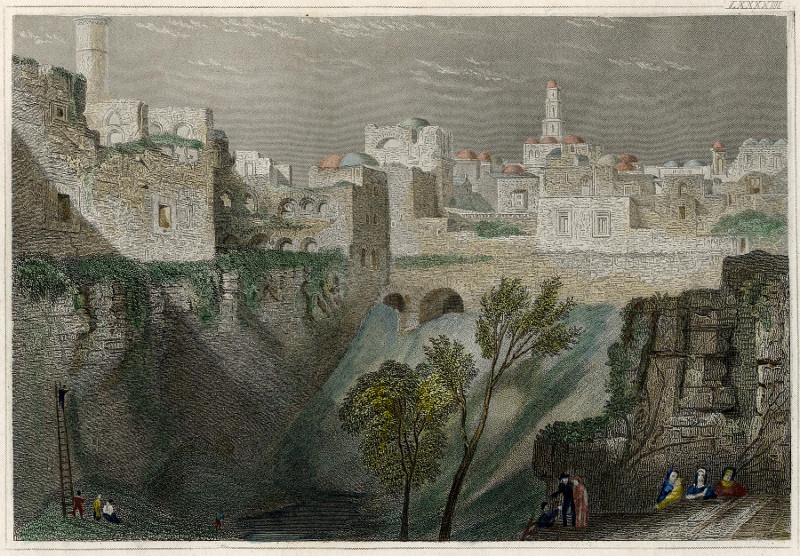 afbeelding van prent Jerusalem, innere Ansicht beym jetzt verschutteten Teiche von Bethesda van nn (Jeruzalem, Jerusalem)