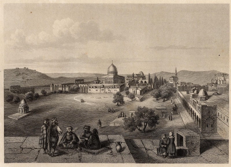 afbeelding van prent Jerusalem (Templeplatz) van nn (Jeruzalem, Jerusalem)