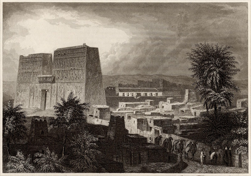 afbeelding van prent Ruinen von Edfou in Egypten van nn (Edfu)