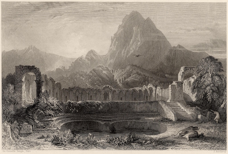 afbeelding van prent Temple and fountain at Zagwhan van Sir Grenville Temple, J. Redaway (Zaghouan)