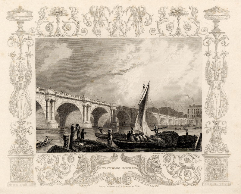 afbeelding van prent Waterloo Bridge van T. Shephard, Abresh (Londen, London)