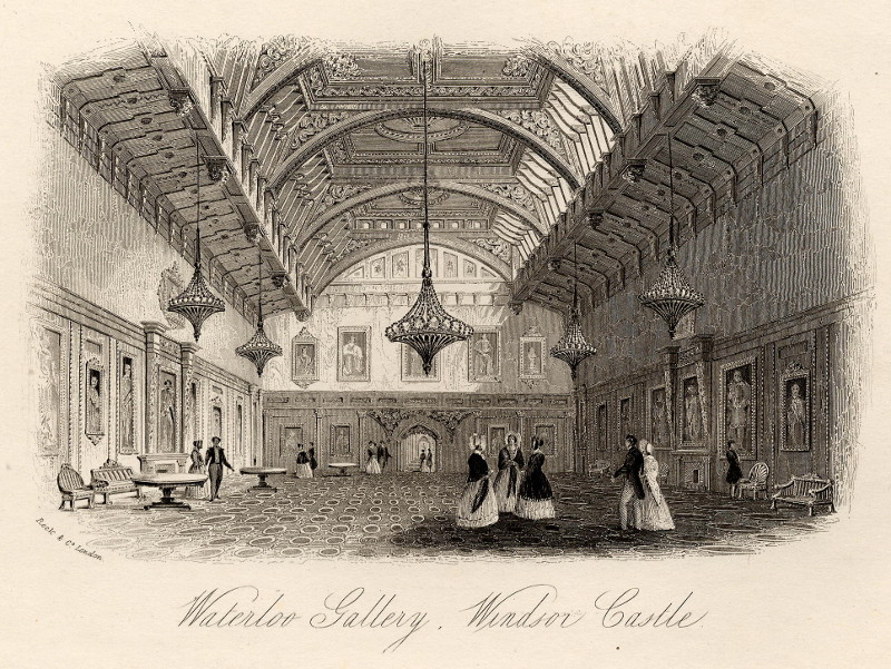 afbeelding van prent Waterloo Gallery, Windsor Castle van William & Henry Rock (Windsor)