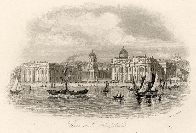 afbeelding van prent Greenwich Hospital van William & Henry Rock (Londen, London)