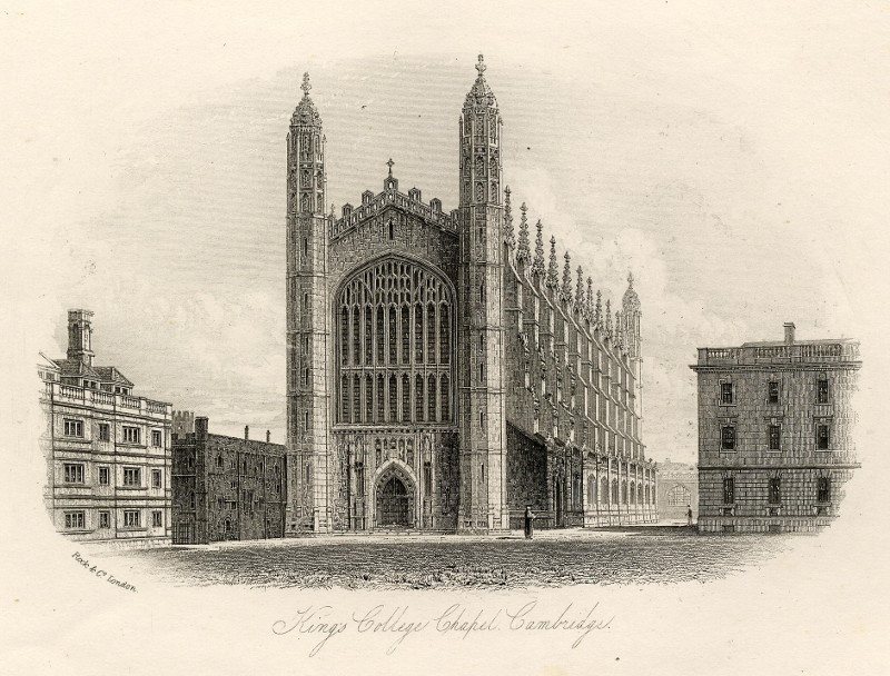 afbeelding van prent King´s College Chapel Cambridge van William & Henry Rock (Cambridge)