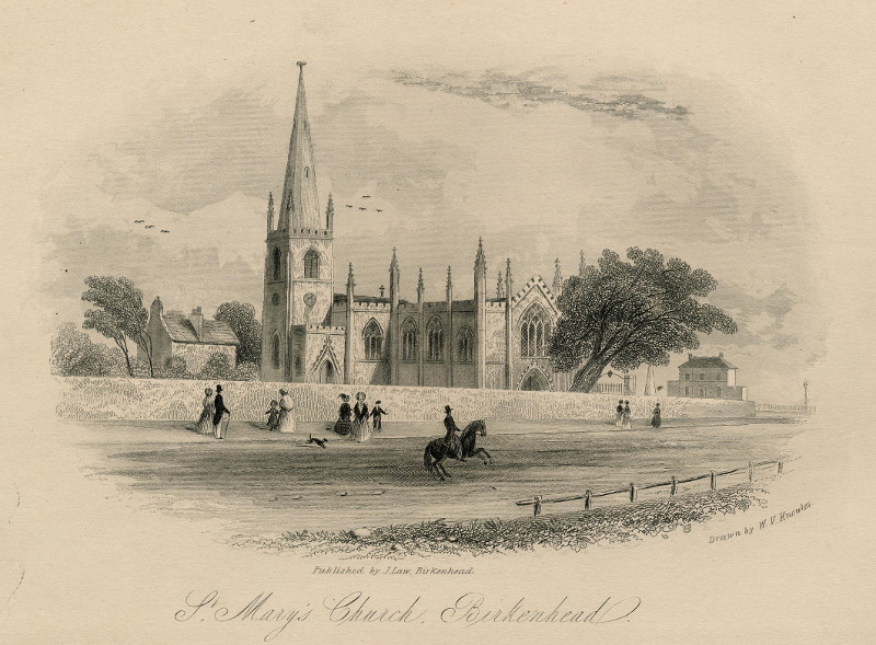 afbeelding van prent St. Mary´s church, Birkenhead van W.V. Knowles (Birkenhead)