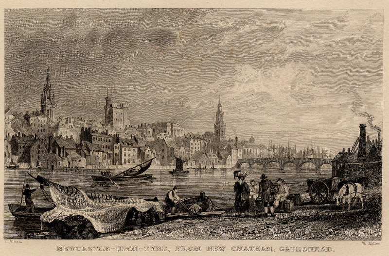 afbeelding van prent Newcastle-upon-Tyne, from the Chatham, Gateshead van T. Allom, W. Miller (Newcastle upon Tyne)