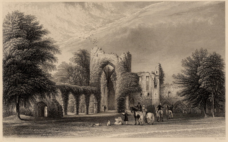 afbeelding van prent Calder Abbey, Cumberland van G. Pickering, W. Taylor (Calderbridge)