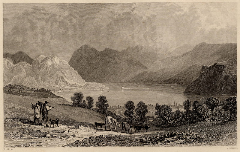 afbeelding van prent Ennerdale Water, from How Hall, Cumberland van T. Allom, J. Sands (Ennerdale Water)