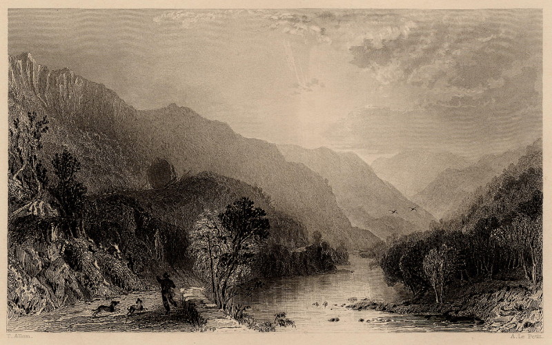 afbeelding van prent Borrowdale, Cumberland van T. Allom, A. Le Petit (Borrowdale)