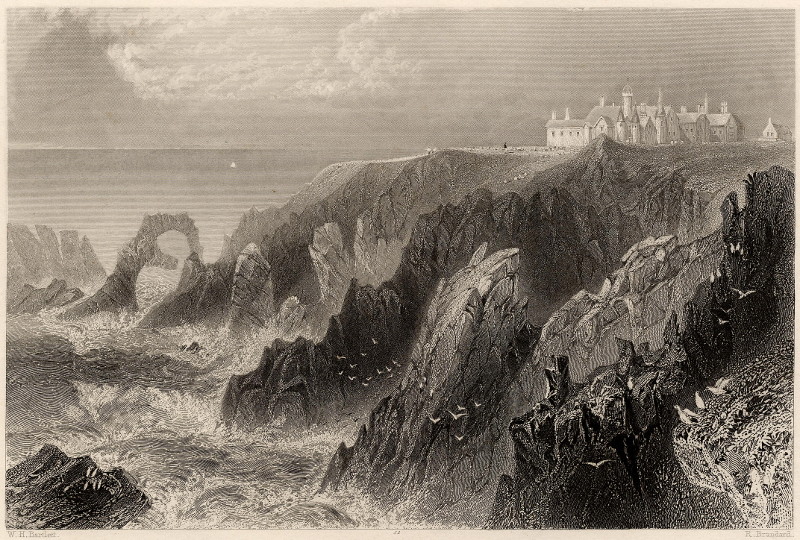 afbeelding van prent Slaines Castle, - near Peterhead van W.H. Bartlett, R. Brandard (Peterhead)