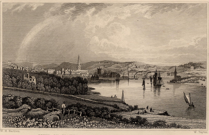 afbeelding van prent City of Waterford, from the Dunmore Road van W.H. Bartlett, W. Taylor (Waterford)