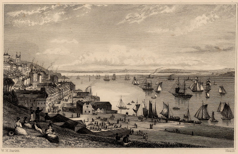 afbeelding van prent Queenstown harbour, co. Cork van W.H. Bartlett, J.P. Heath (Queenstown)