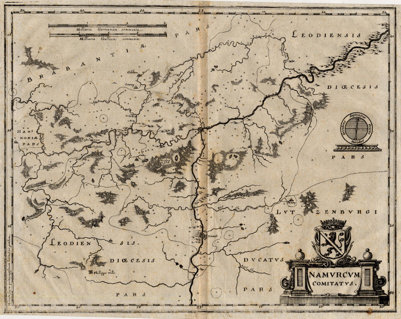 afbeelding van plattegrond Namurcum Comitatus van Mathaus Merian (Namen, Namur)