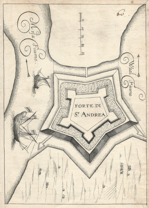 afbeelding van plattegrond Forte di Sant Andreas van onbekend (Maasdriel, Sint Andries)