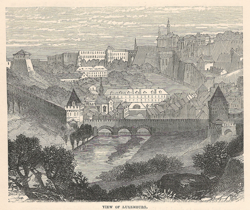afbeelding van prent View of Luxemburg van nn naar Granger (Luxemburg, Luxembourg)