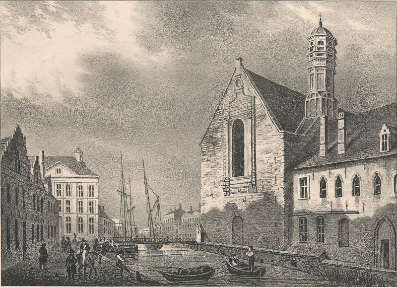 afbeelding van prent Vue du Couvent des Dominicains a Gand van J.J. de Cloet (Gent, Ghent)